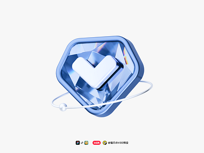 3D Diamond icon - VIP 3d diamond figma icon member v3d vector to 3d vip