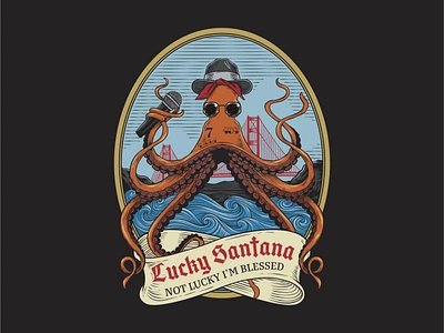 Lucky Santana branding design graphic design illustration logo octopus vector vintage