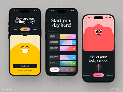 Mental Health - Mobile App Concept ai app design emotional health health ios meditation mental health mental wellnes mindfulness modern design mood tracker personal growth self care sleep sounds therapy app ui ux yoga