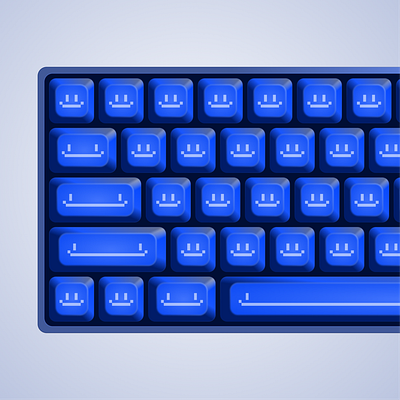 happy keyboard 3d blue figma ui