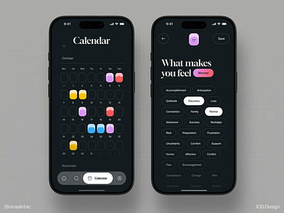 Mental Health - Mobile App Concept ai app app design calendar emational health feelings health ios meditation mental health mindfulness modern design mood tracker self care sounds stress management therapy ui ux wellness