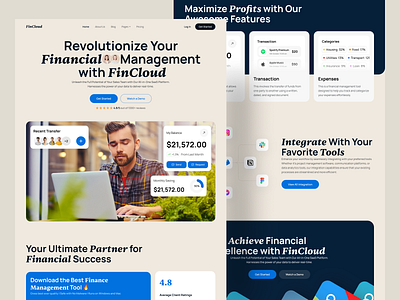 Smart Finance Management Software ai app banking card design ewallet finance landing page money transfer online wallet saas saas landing page saas product saas website startup transaction web web design web3 website