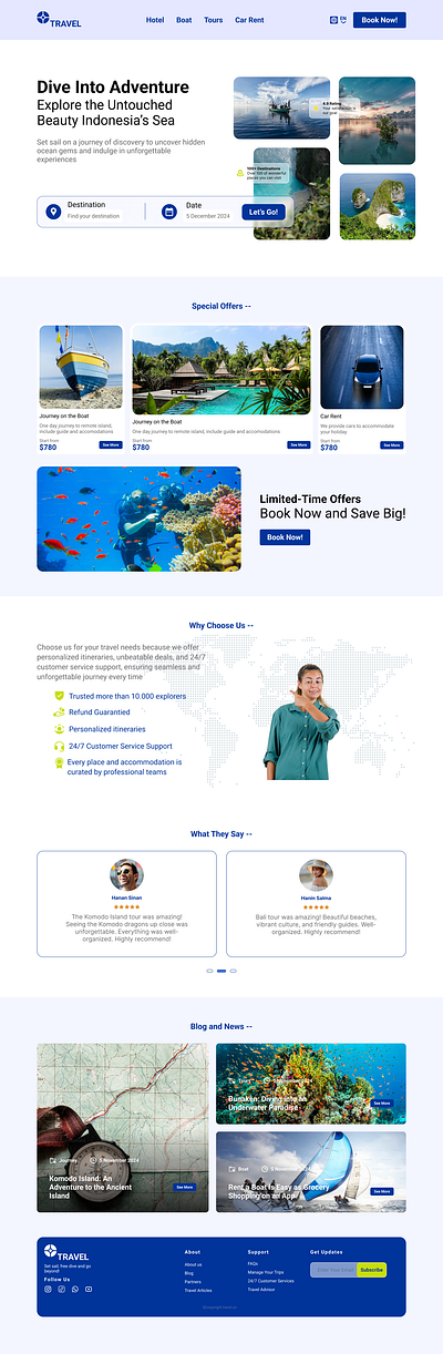 Guzel - Travel Landing Page landing page travel uiux web