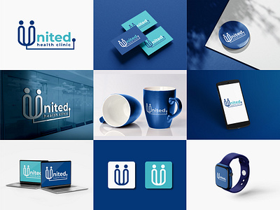 United Health Clinic Logo branding doctor graphic design health healthcare healthlogo homecare logo logodesign logos medical medicallogo medicine