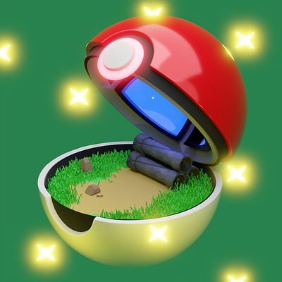 Pokeball, testing new Blender Version 3d animation graphic design