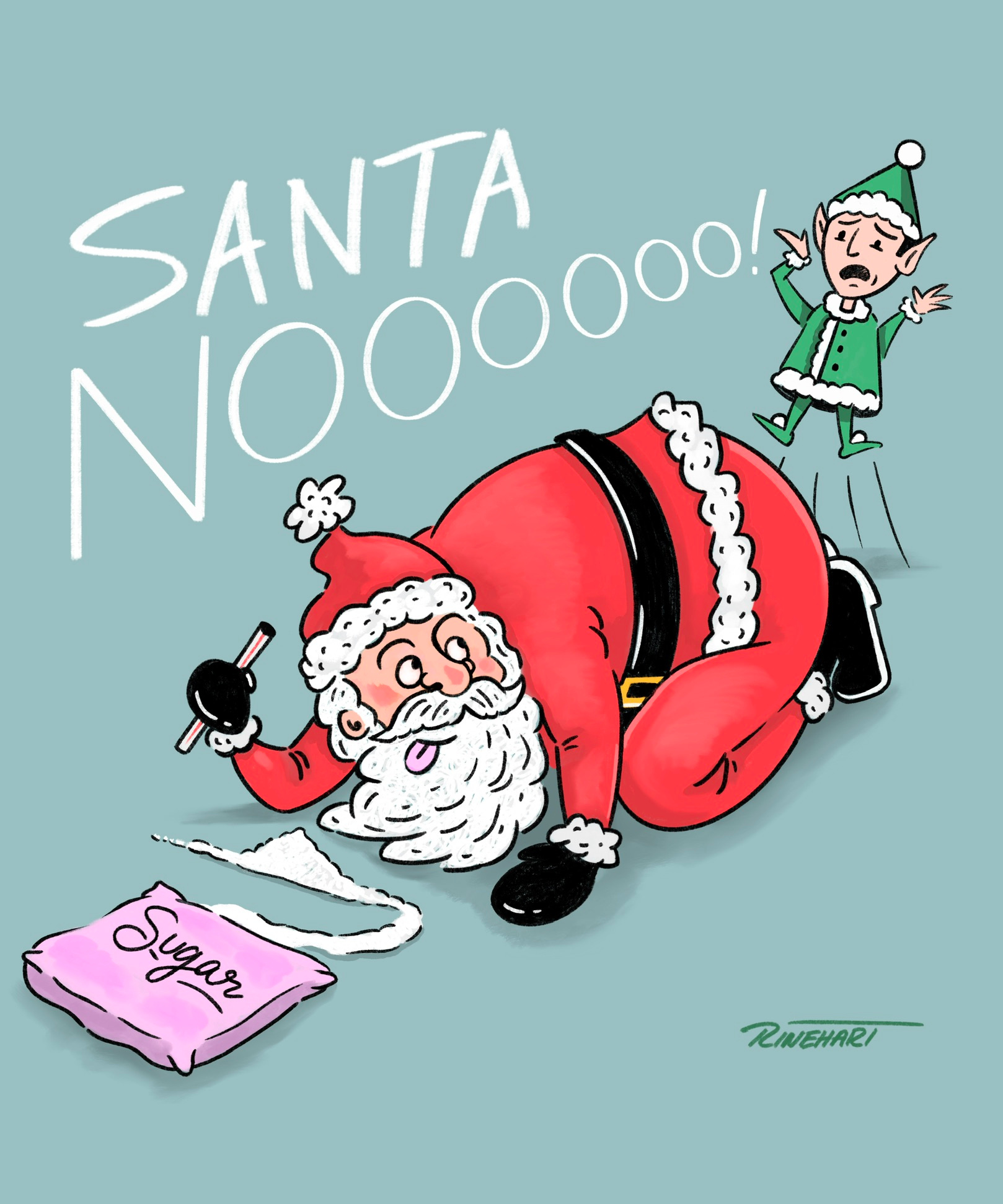 Santa No! art cartoon design drawing funny graphic graphicdesign humor illustration