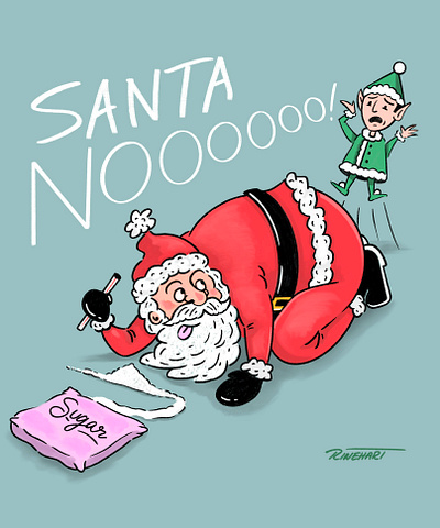 Santa No! art cartoon design drawing funny graphic graphicdesign humor illustration