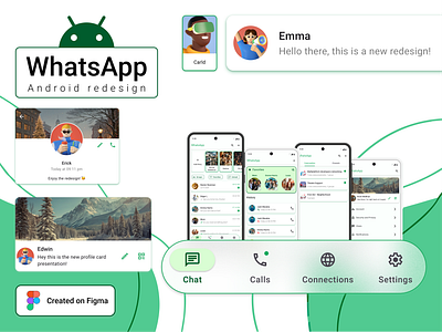 WhatsApp UI Redesign figma mobile app ui user experience user interface ux uxui whatsapp whatsapp redesign