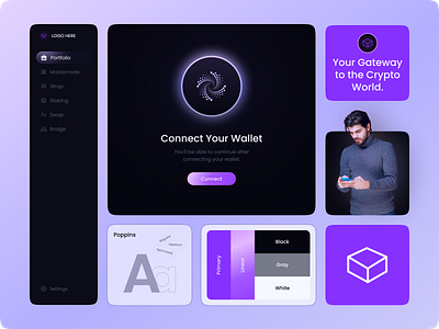 Crypto Wallet Connection connect crypto designer flow wallet settings ui ui design uiux uiux design wallet website