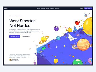 Landing Hero UI - Day 2 of 31 design header hero landing landing hero landing page logo minimal nav saas testimonial ui web design