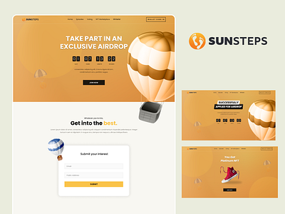 SunStep || Airdrop NFT Landing Page airdrop crypto dailywebdesign nft nftlandingpage