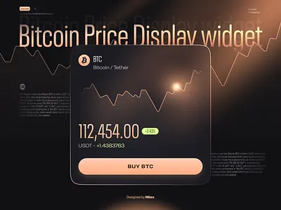 Bitcoin Price Display widget🪙 3d bitcoin cryptocurrency data visualization digital currency exchange dashboard figma financial app financialtechnology glass morphism graphic design marketing website metaverse trend ui ux web design