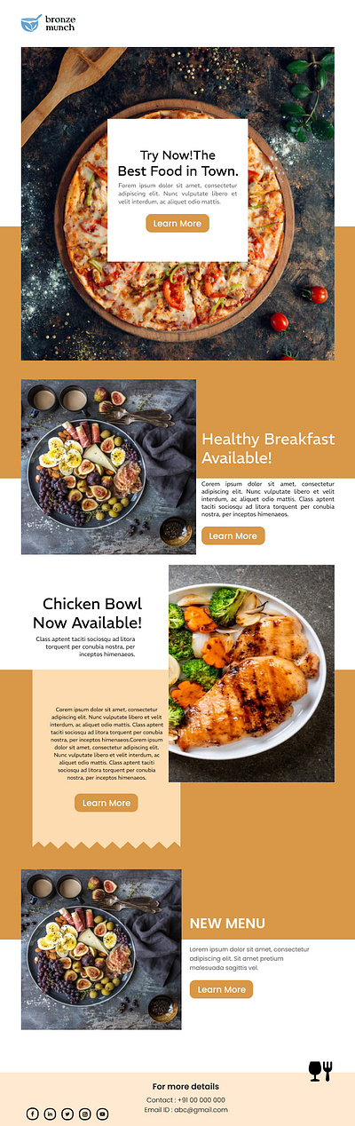 Restaurant E-mail template Design design email figma restaurant template uiux