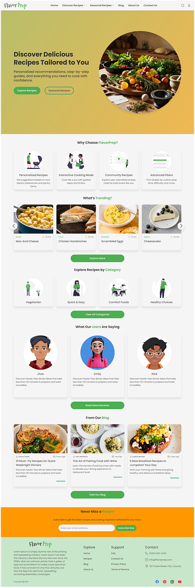 Food Recipe UI Design design figma food recipe restaurant ui ui design web website