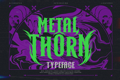 Metal Thorn Typeface design font fonts letteing typeface