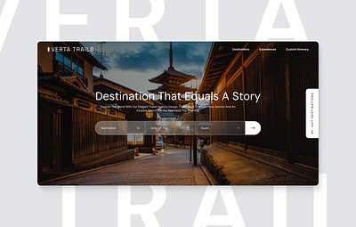 Verta Trails: Travel Website Concept cleandesign homepagedesign modernui travelagencydesign travelconcept travelwebsite uiuxdesign webdesignconcept webdesigninspiration websitedesign