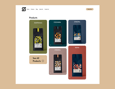 Product Section Design for a Coffee Brand UI design coffee design porduct design ui uiux ux web website website design