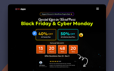 Black Friday Landing Page Design black friday deal black friday landing page black friday wordpress deal cyber monday