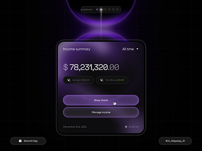 Income overview component💸 banking component dashboard design earn finance income management minimal money product product design ui ux