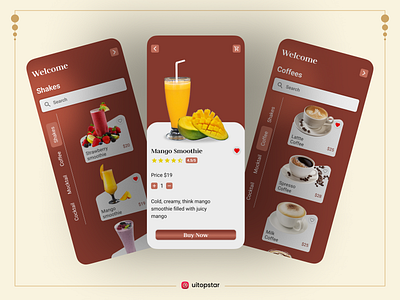 Cafe menu application-ui design application cafe menu ui mobile ui ui uiux