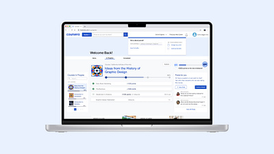 Coursera's 'In-progress' Re-design design system information architecture ui ux