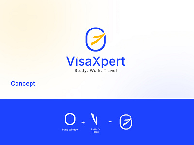 VisaXpert branding design faruart graphic design logo logodesign minimal logo planelogo techlogo tourlogo travellogo visalogo vlogo