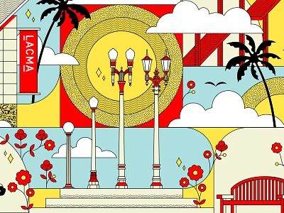 LACMA Details illustration illustrator lacma los angeles museum palms the creative pain vector