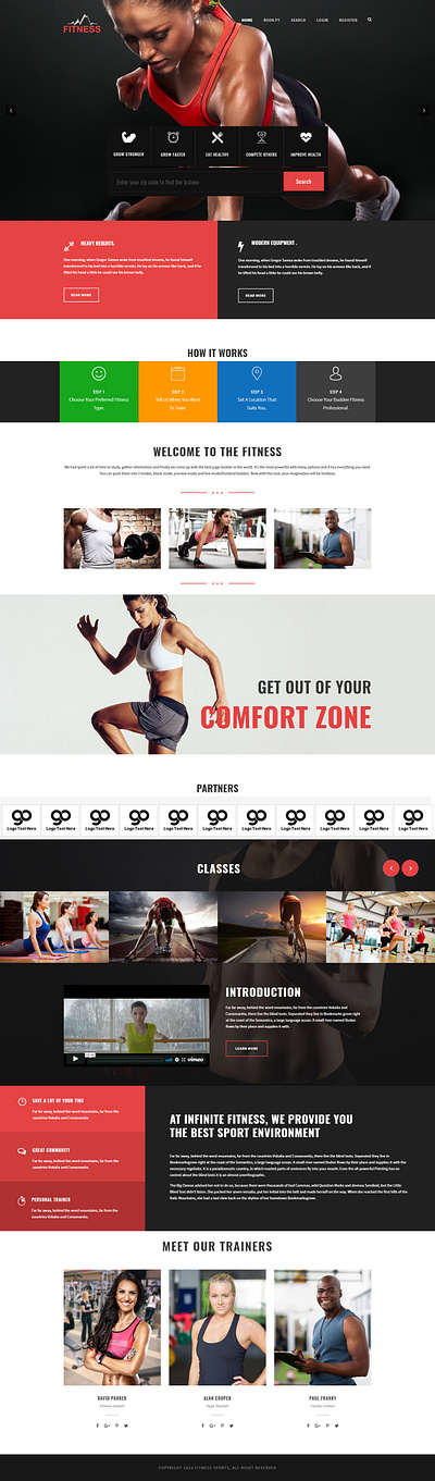 Fitness Web Application fitness flat graphic design icon illustration landing page ui web application website