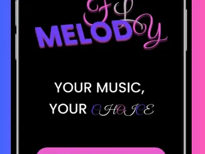 MelodyFly - mobile music application animation design logo mobile app ui