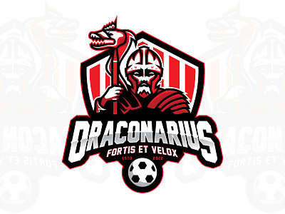 Draconarius Fortis ET Velox ⚽ Mascot Logo esports logo football mascot gaming mascot mascot badge mascot logo sports mascot