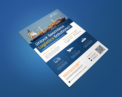 Unlock seamless logistics solutionc ! brochure brochure design cargo flyer flyer design freight graphic design logistics logistics flyer print design shipment shipping transport transport agency transportation