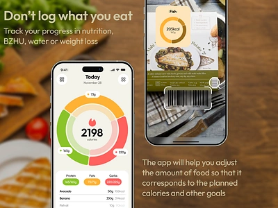 Calorie Counter Mobile iOS App app branding design graphic design illustration logo typography ui ux vector