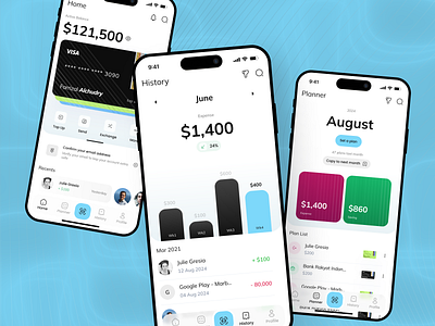 VOLUM - Finance & Mobile Banking App bank clean credit card digital finance finance financial graph modern money planner top up ui ux