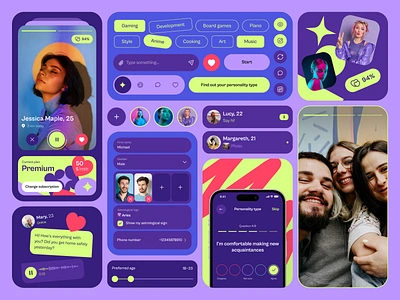 Mobile UI Kit for Dating App app app design app interfaces application application design best cards ui dating app design mobile mobile app mobile app design company mobile interface top app development company ui ui design ui kit user interface