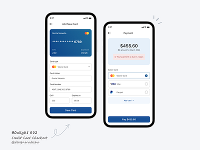 Credit Card Checkout app credit card payment ui ux