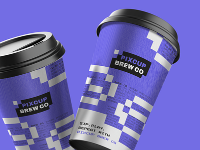 Pixcup Brew Co: Visual Identity & Packaging Design brand refresh branding coffee coffee shop design creative design design inspiration food packaging gamingvibes graphic design logo design package design packaging pixel art retroaesthetic visual identity