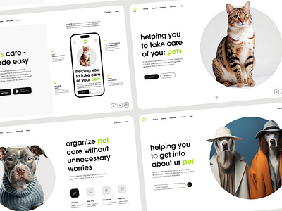 Landing Page Design. Pets animals branding care cat design dog graphic design pet ui ux veterinarius web website