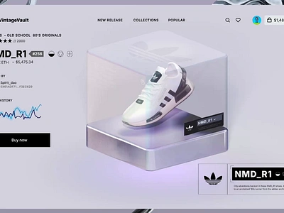 NFT sneaker marketplace 3d adidas animation app collectible collection desktop ecommerce marketplace nft shoes sneaker