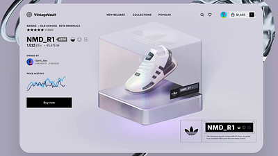 NFT sneaker marketplace 3d adidas animation app collectible collection desktop ecommerce marketplace nft shoes sneaker