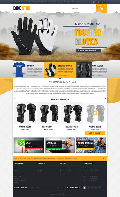 Bike Star - Website branding cycling flat landing page ui web application website