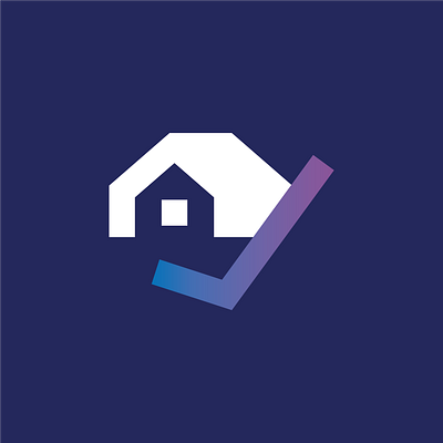 Home check concept approve check checkin checkmark home house logo real estate