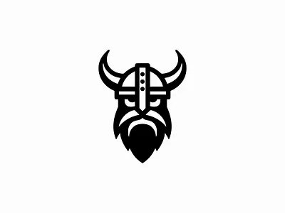 Minimalist Viking Logo barber beard branding design emblem god helmet icon illustration logo man mark mascot norse odin sports vector viking warrior