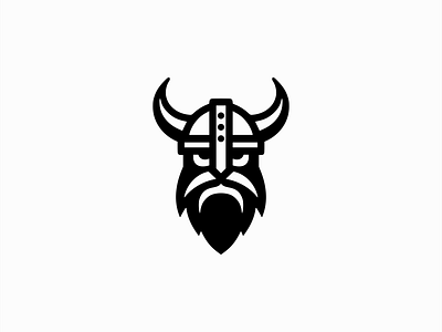 Minimalist Viking Logo barber beard branding design emblem god helmet icon illustration logo man mark mascot norse odin sports vector viking warrior