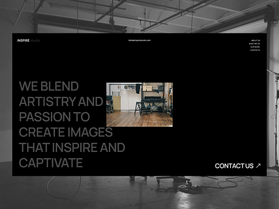 Inspire Studio website design landing page minimal typography ui ux uxresearch web design web studio