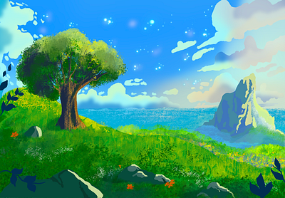 Landscape digital art 💚 digital art digital drawing landscape procreate procreate artwork