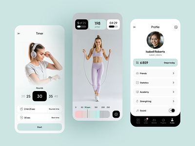 Fitness App Design android app design coach figma fitness app gym health health app ios minimal mobile mobile app mobile app design motivation online training training ui ux workout