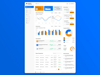 Dashboard casestudy cleanui dashboarddesign designinspiration designstrategy experiencedesign figma insurancedashboard interactiondesign productdesign ui uidesign uiux ux uxd uxdesign uxstrategy