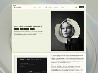 Blog post — Untitled UI article blog blog post interview minimal pastel ui kit web design