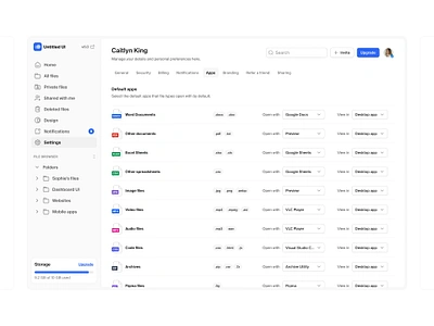 Default apps — Untitled UI nav product design saas settings sidenav table tabs ui design user interface