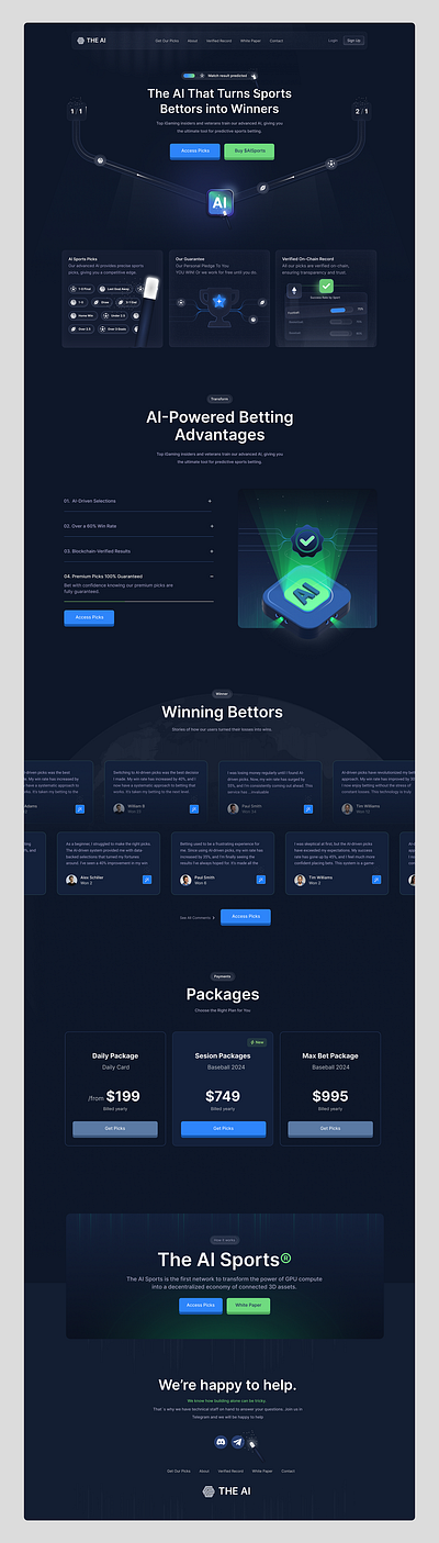 Ai Short Landing Page ai landing page aiinnovation sportstech uidesign webdesign website